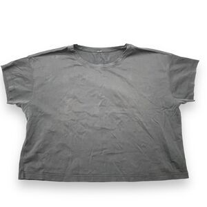 Lululemon Black Cropped Short Sleeve Crew Neck Women's S Size by Measurement